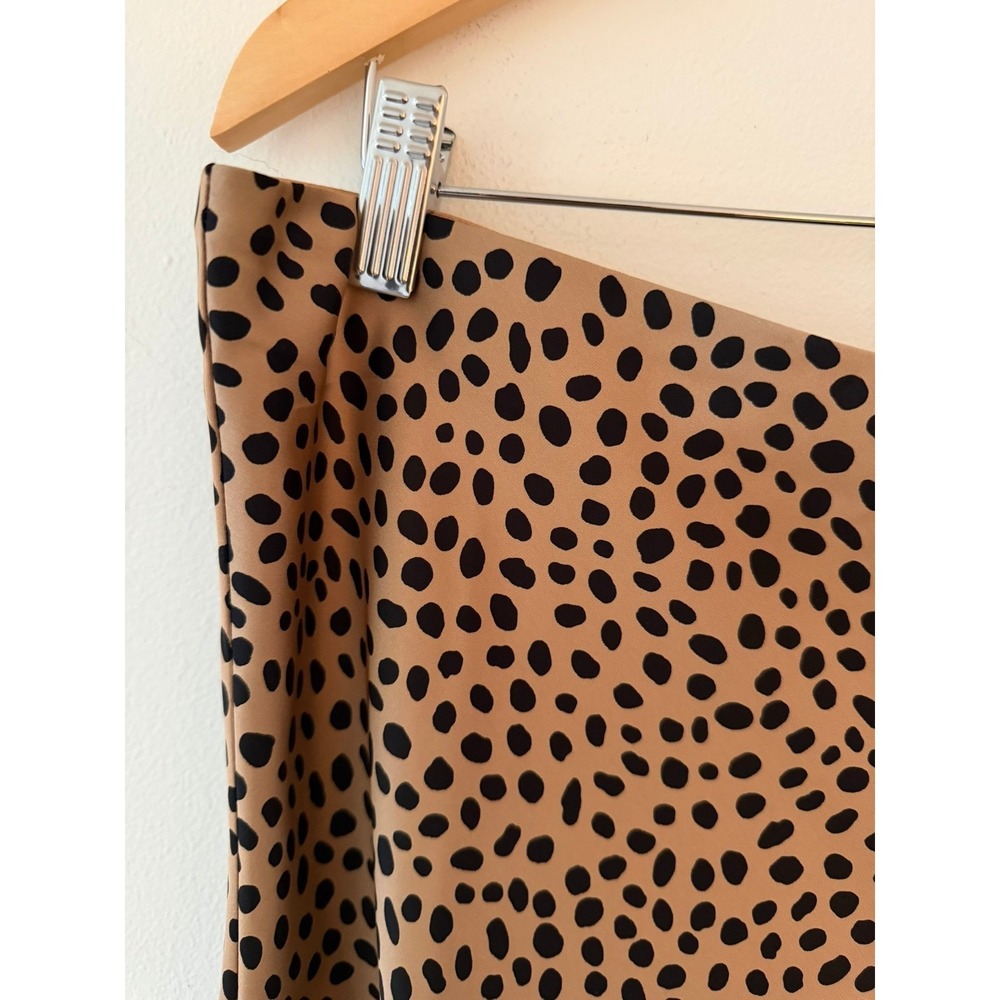 NWT J.Crew Slip Skirt in Leopard Dot Black Tan Size Large - Picture 5 of 9